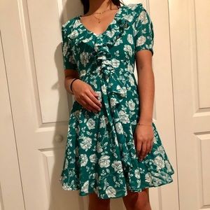 Floral Print Ruffle Dress